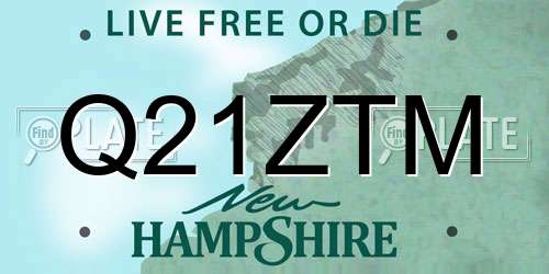 Q21ZTM New Hampshire License Plate