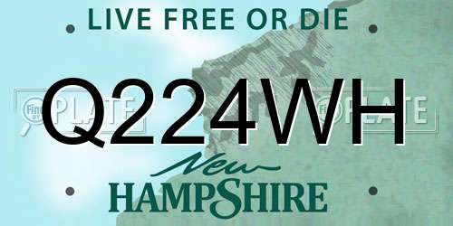 Q224WH New Hampshire License Plate
