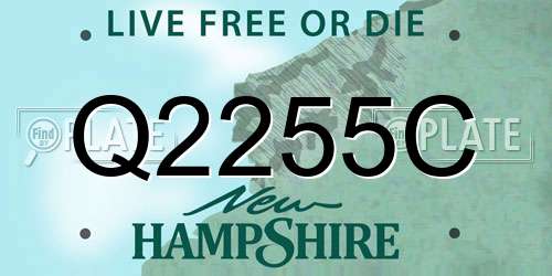 Q2255C New Hampshire License Plate