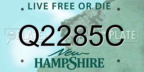 Q2285C New Hampshire License Plate