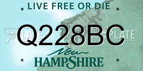 Q228BC New Hampshire License Plate