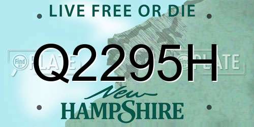 Q2295H New Hampshire License Plate