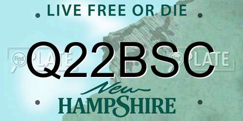 Q22BSC New Hampshire License Plate