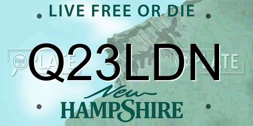 Q23LDN New Hampshire License Plate