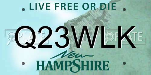 Q23WLK New Hampshire License Plate