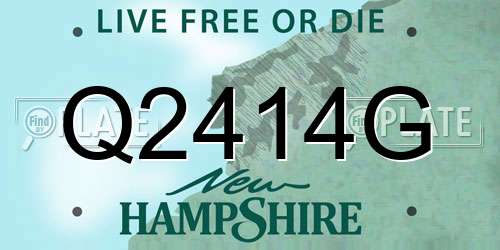 Q2414G New Hampshire License Plate
