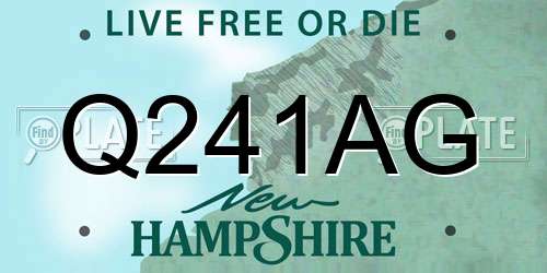 Q241AG New Hampshire License Plate
