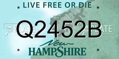 Q2452B New Hampshire License Plate