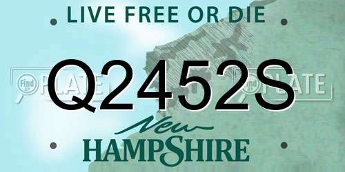 Q2452S New Hampshire License Plate