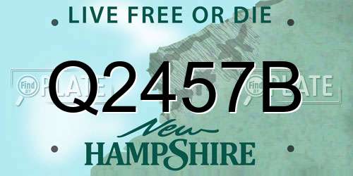 Q2457B New Hampshire License Plate