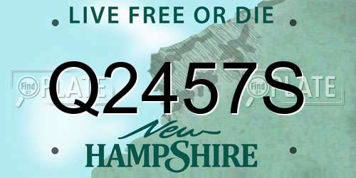 Q2457S New Hampshire License Plate
