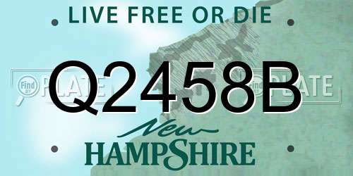 Q2458B New Hampshire License Plate