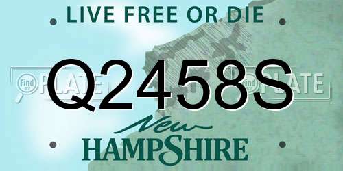 Q2458S New Hampshire License Plate