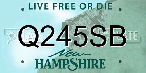 Q245SB New Hampshire License Plate