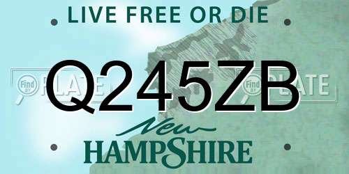 Q245ZB New Hampshire License Plate