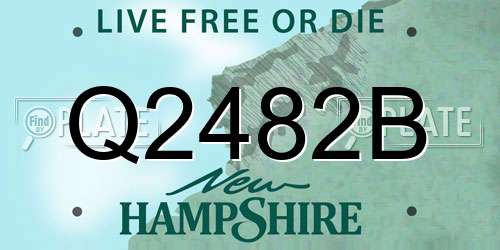 Q2482B New Hampshire License Plate