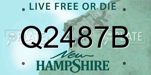 Q2487B New Hampshire License Plate