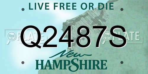 Q2487S New Hampshire License Plate