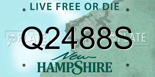 Q2488S New Hampshire License Plate