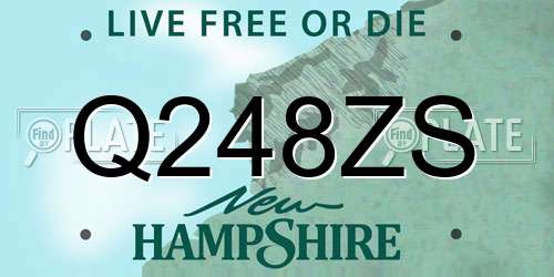 Q248ZS New Hampshire License Plate