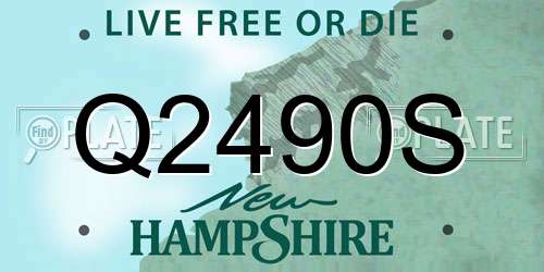 Q2490S New Hampshire License Plate