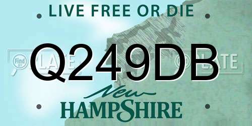 Q249DB New Hampshire License Plate