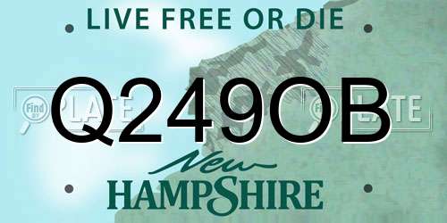 Q249OB New Hampshire License Plate