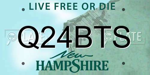 Q24BTS New Hampshire License Plate