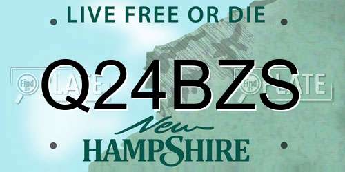Q24BZS New Hampshire License Plate