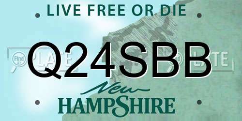 Q24SBB New Hampshire License Plate