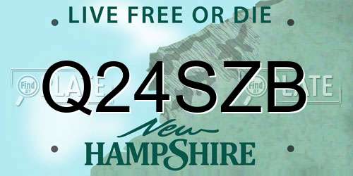 Q24SZB New Hampshire License Plate