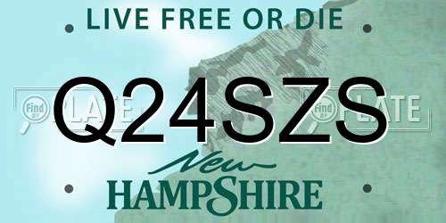 Q24SZS New Hampshire License Plate