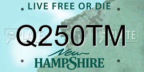 Q250TM New Hampshire License Plate