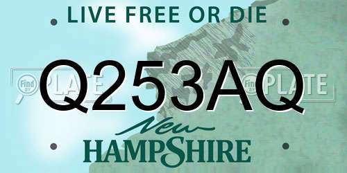 Q253AQ New Hampshire License Plate
