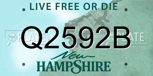 Q2592B New Hampshire License Plate