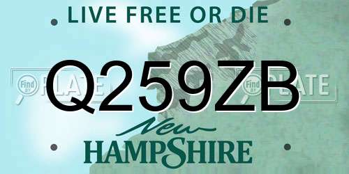 Q259ZB New Hampshire License Plate