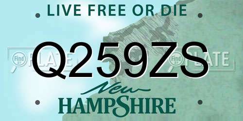 Q259ZS New Hampshire License Plate