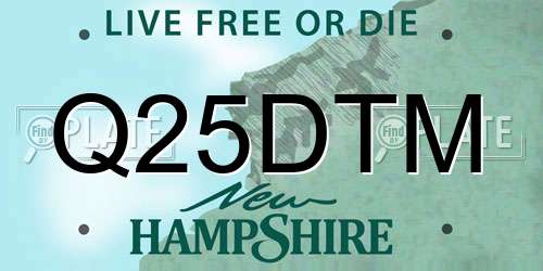 Q25DTM New Hampshire License Plate
