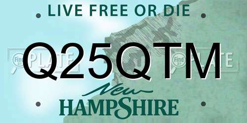 Q25QTM New Hampshire License Plate