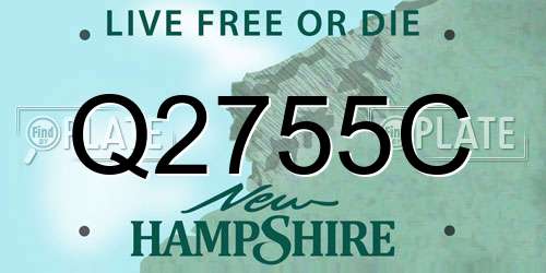 Q2755C New Hampshire License Plate