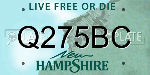 Q275BC New Hampshire License Plate