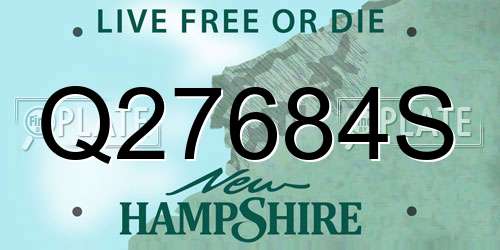 Q27684S New Hampshire License Plate