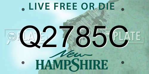 Q2785C New Hampshire License Plate