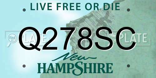 Q278SC New Hampshire License Plate