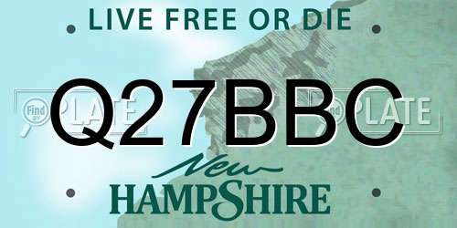 Q27BBC New Hampshire License Plate