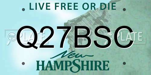 Q27BSC New Hampshire License Plate