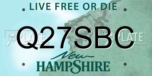 Q27SBC New Hampshire License Plate