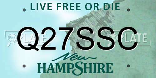 Q27SSC New Hampshire License Plate