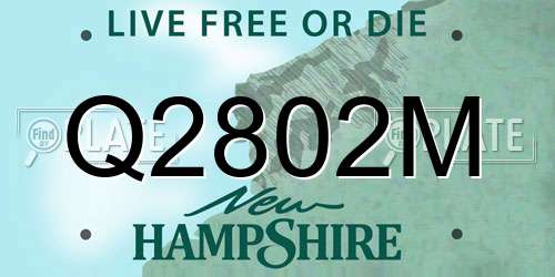 Q2802M New Hampshire License Plate