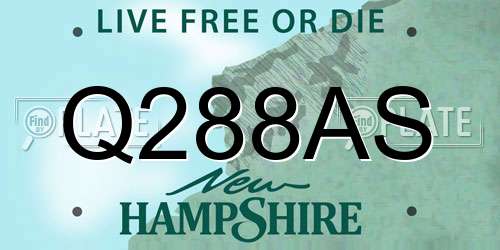 Q288AS New Hampshire License Plate